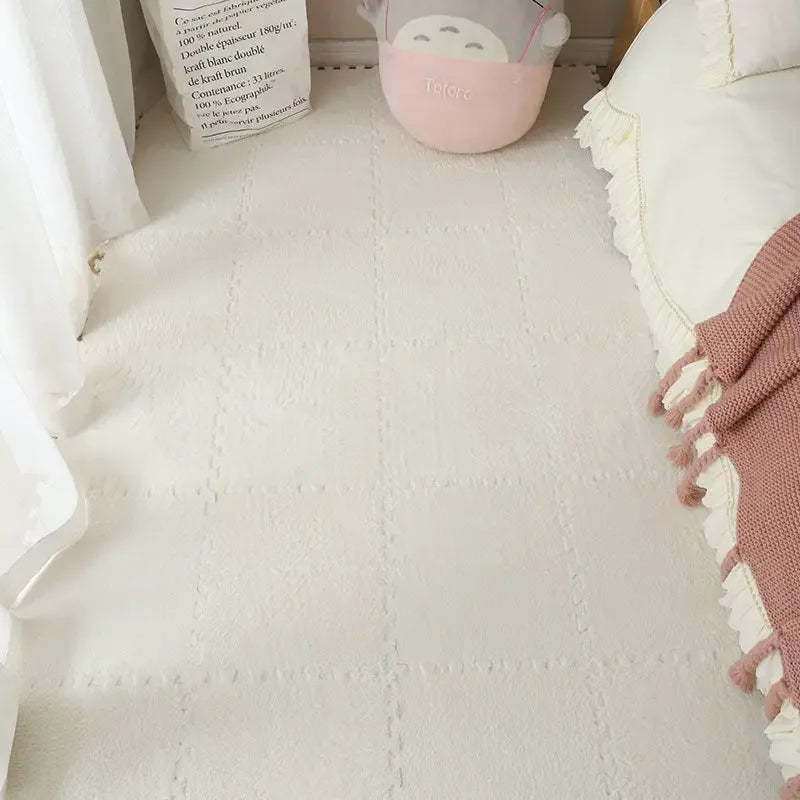 Soft Plush Kids Play Mat 30x30cm Interlocking EVA Foam Tiles Puzzle Carpet For Babies And Toddlers 10 Pieces