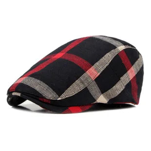 New Duckbill Hat for Men Spring Summer British Retro Fashion Plaid Casual Painter Hat Women's Beret