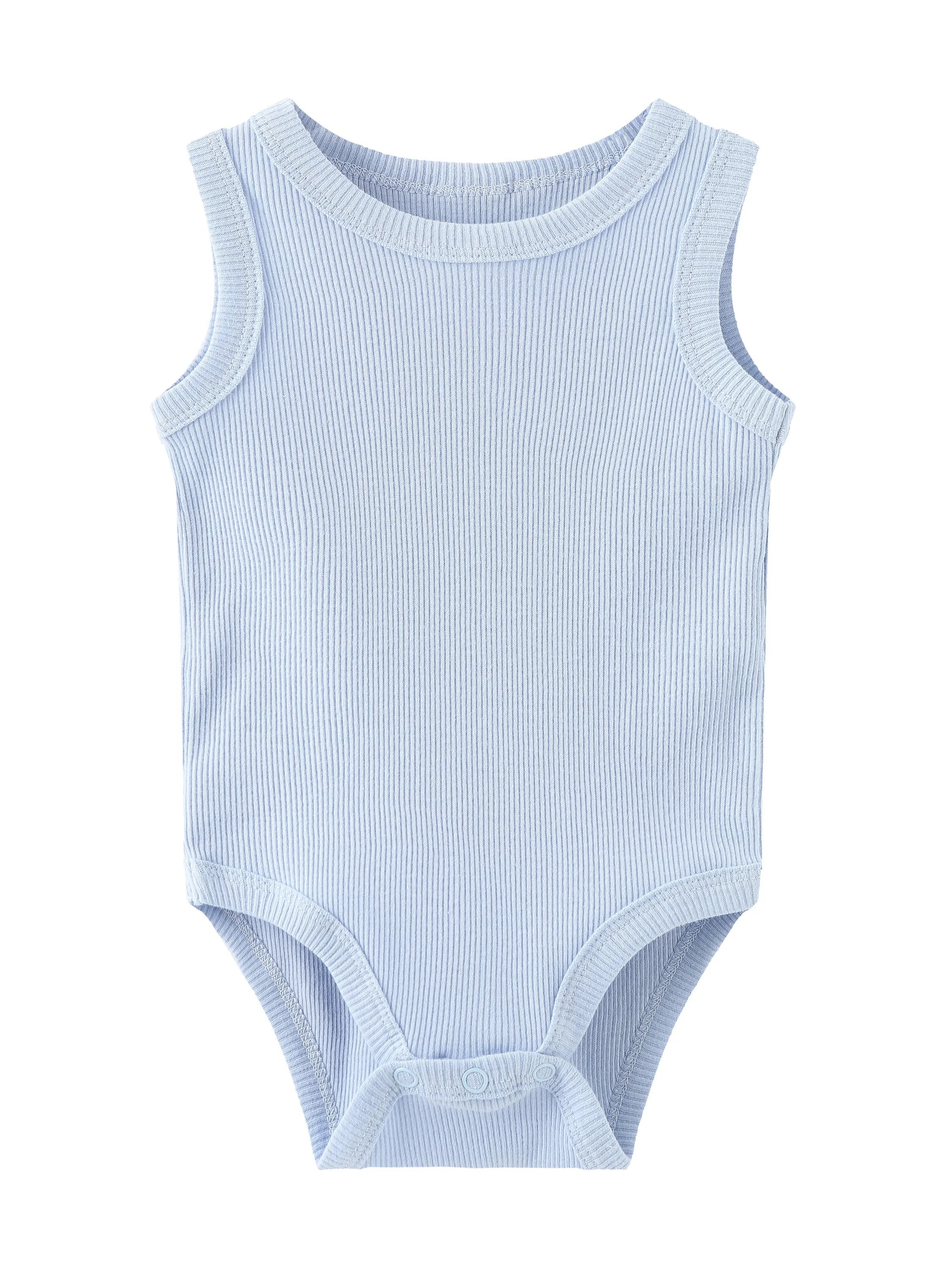 Kiddiezoom Summer Fashion Cartoon Sleeveless Baby Boy Girl Bodysuits+Pants Soft Baby Boy Girl Clothes