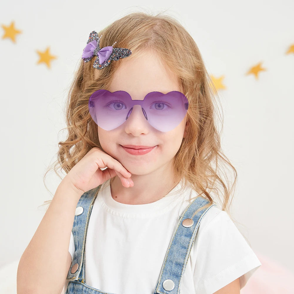 fashion peaches sunglasses hair clip set delicate butterfly hair bangs hairpin kids lovely headwear gift sets