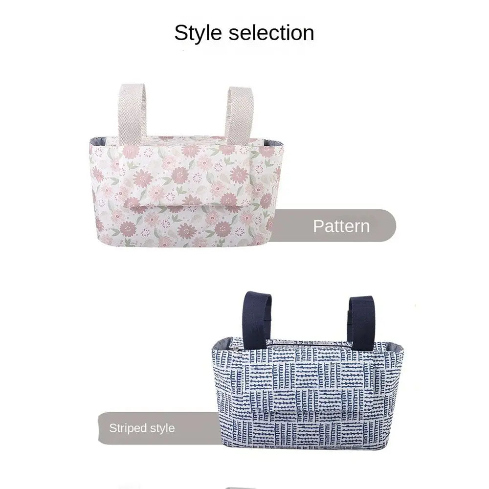 Large Capacity Baby Stroller Bag Hanging Oxford cloth Stroller Storage Hanging Bag Magnetic Button With Multiple Pockets