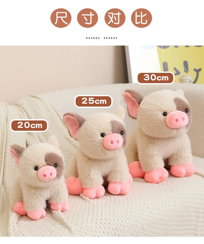 Cute Sitting Animals miniature fragrant pig Cat Soft Plush Dolls Stuffed Lifelike piglet Plushie Baby Toys Gifts For Children