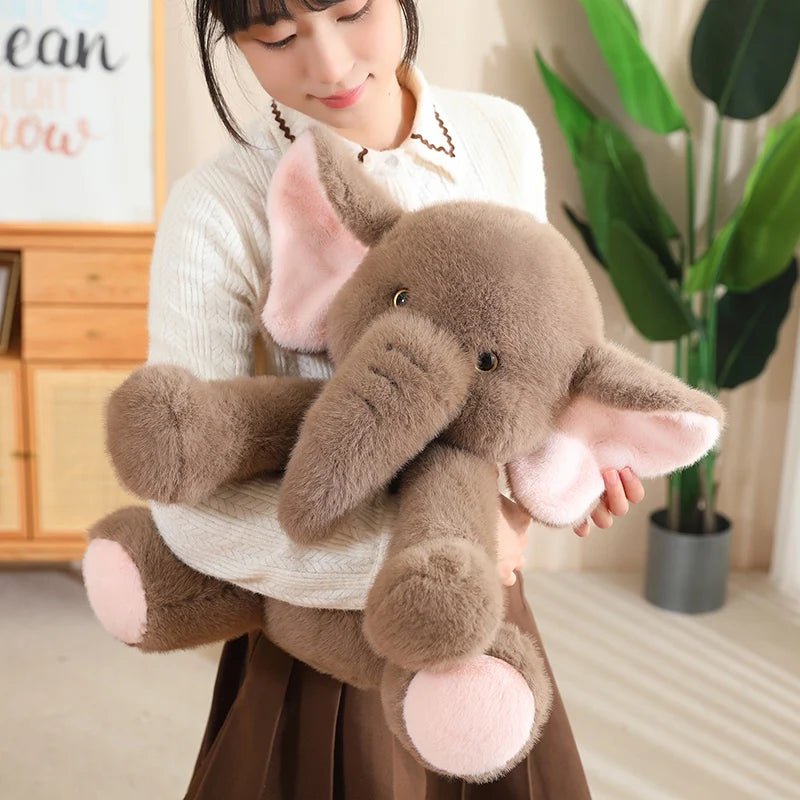 Wholesale 23/35cm Cute Pink Long Nose Elephant Plush Toys Lovely Soft Stuffed Cartoon Animals Dolls For Birthday Christmas Gift