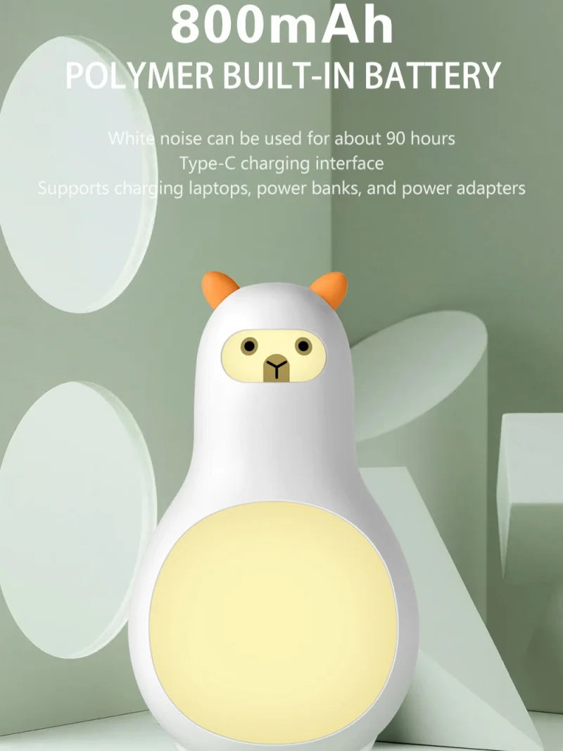 White Noise Machine M9 Portable Sleep Aid with Night Light and 24 Types of Music Cute Appearance Intelligent Sleep Monitor