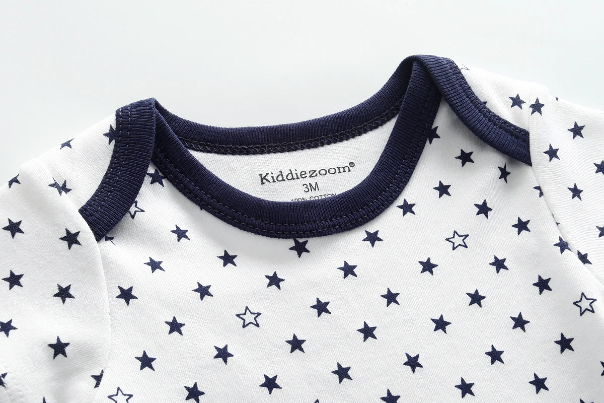 6 Pcs/Lot Cartoon Baby Boys Girls Bodysuits Short Sleeve Newborn Unisex Onesies Summer Infant Clothes Fashion Outfits