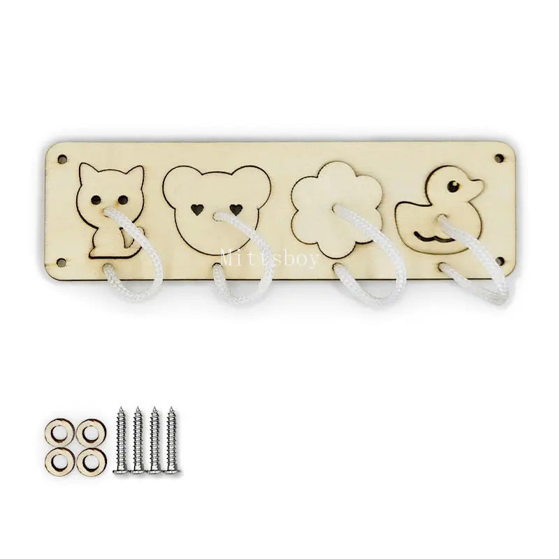 DIY Montessori Busy Board Accessory Wooden Hourglass Gear Skidway Puzzle Toy MB01 For Children