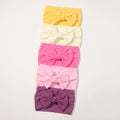 5Pcs/lot Bright Nylon Solid Color Baby Headband Set 3.5inch Bowknot Casual Headties Soft and Non Damaging To Hair