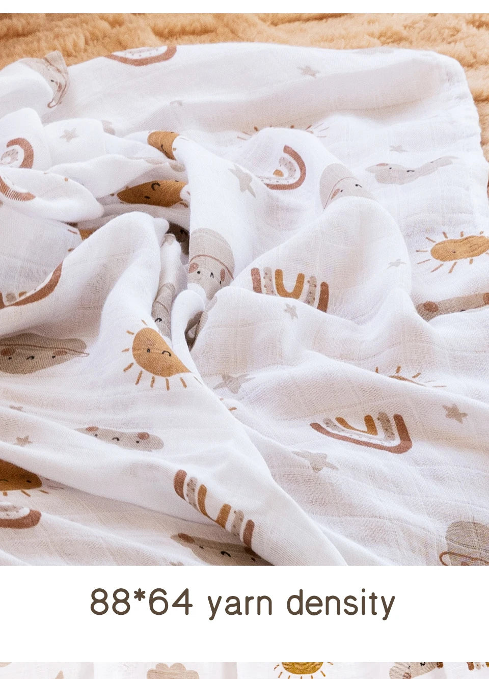 Elinfant 100% Cotton 4PCS Muslin Swaddle Blankets,120*110cm Bamboo Cotton Newborn Baby Bath Towel Wrap