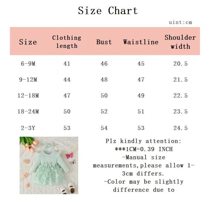Baby girl 2Pcs/Set Autumn Dress Flying sleeves and Bow tie Princess Dress for 0-3 Year old Baby girls' Birthday Party Costumes