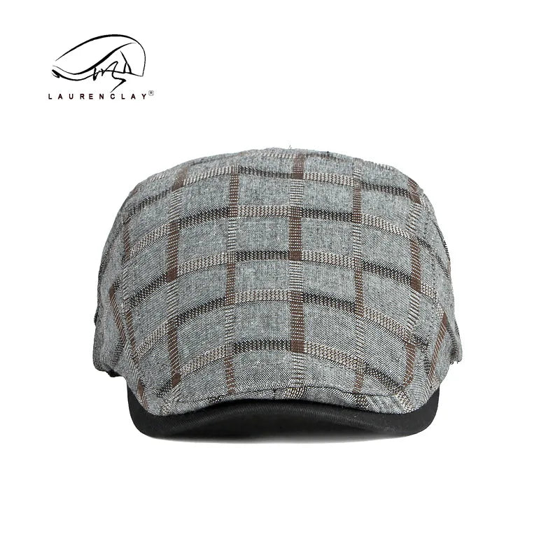 New Duckbill Hat for Men Spring Summer British Retro Fashion Plaid Casual Painter Hat Women's Beret