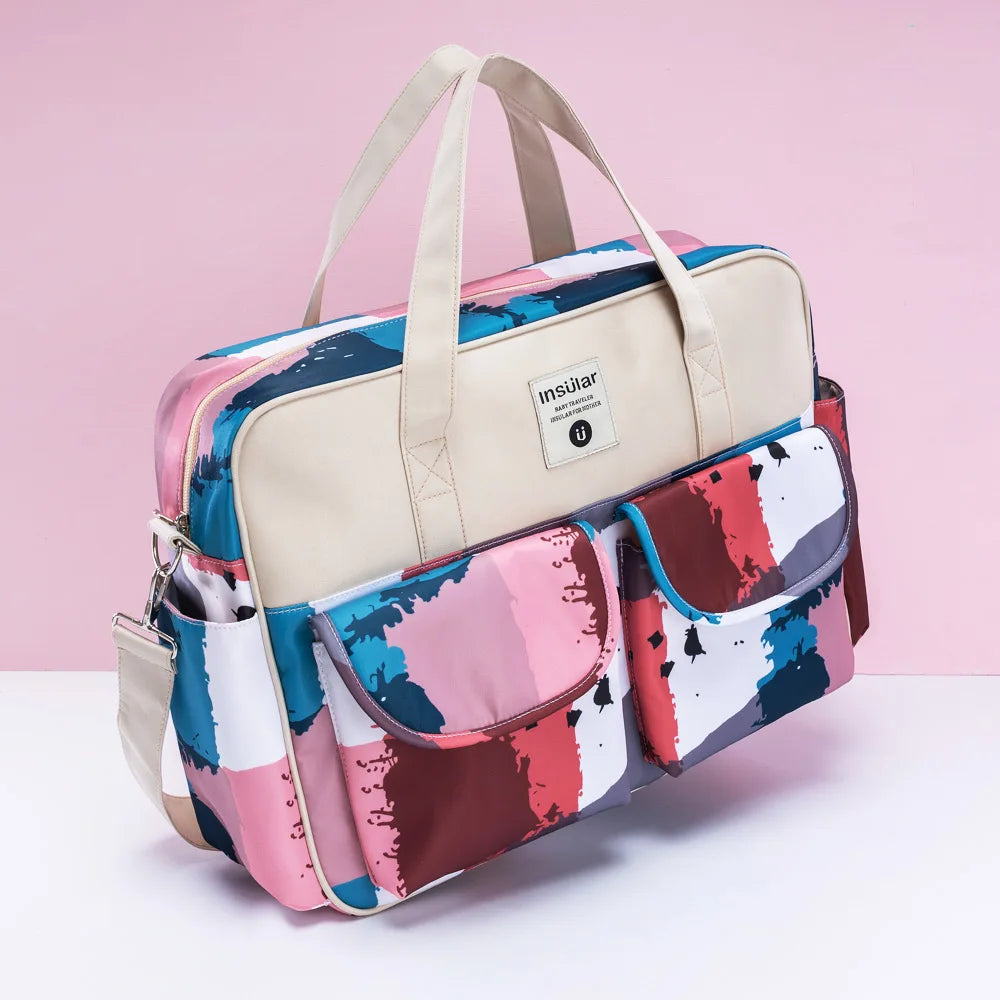 Insular Diaper Bag One Shoulder Baby Bag Women Travel Handbag for Baby Nursing Mummy Maternity Printed Nappy Bag