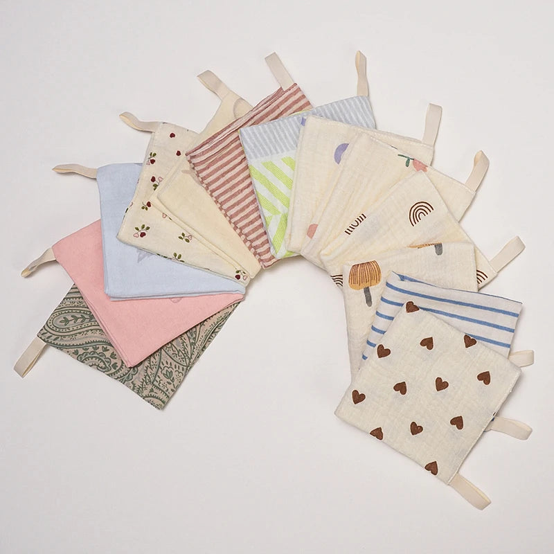 5/10pc Random Color Soft Cotton Baby Towel Set Newborn Muslin Squares Gauze Baby Washcloth Hand Bath Shower Towel Baby Items