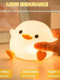 Cute DoDo Duck LED Night Light Touch-Sensitive Dimmable Rechargeable Silicone Bedside Lamp for Nursery Bedroom