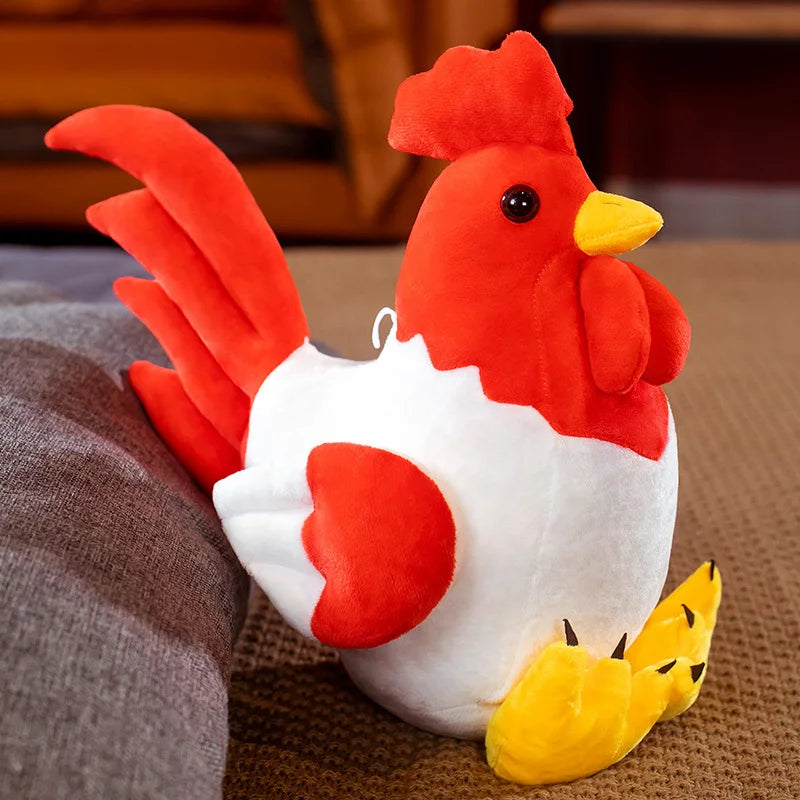Nice 1pc Simulation Cock Plush Toys Stuffed Soft Chicken Dolls Animal Poultry Pillow Funny Home Cushion Decor Birthday Gift