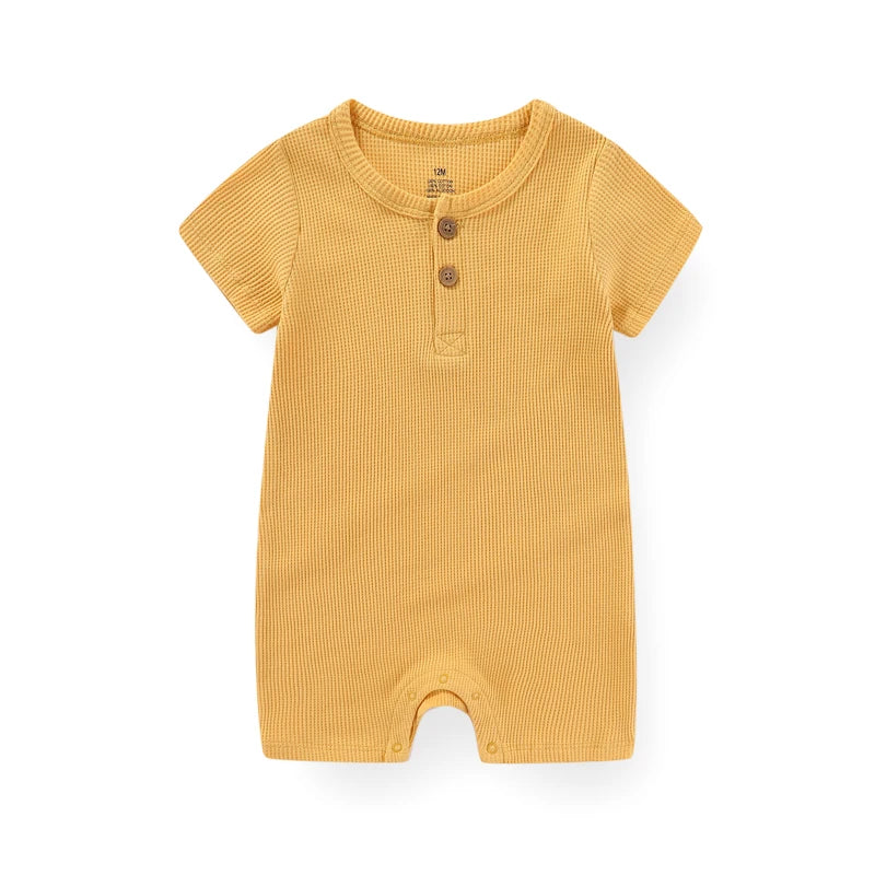 Kiddiezoom Unisex Short Sleeve Cotton Baby Romper Four Seasons One Piece Jumpsuit Newborn