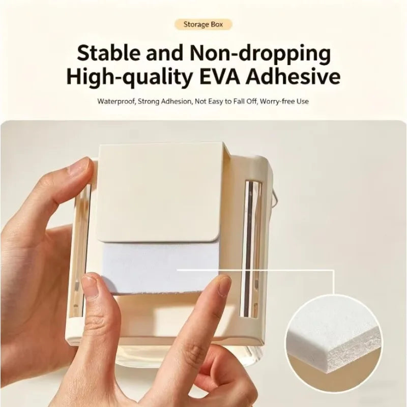 Drawer Style Storage Box Under The Mirror Cabinet Transparent Bathroom Cotton Stick Makeup Cotton Bathroom Pull-Out Storage Case