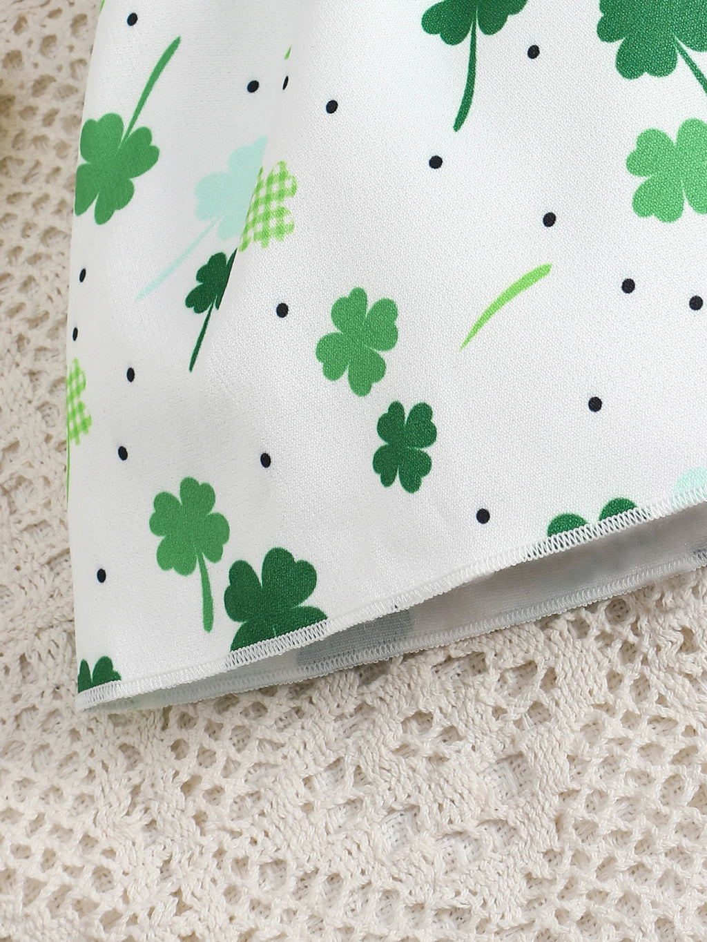 Baby Girl Summer Dress Lucky four-leaf clover Printed Short sleeve Dress 0-24 Months Cute Baby Girl Casual Dress