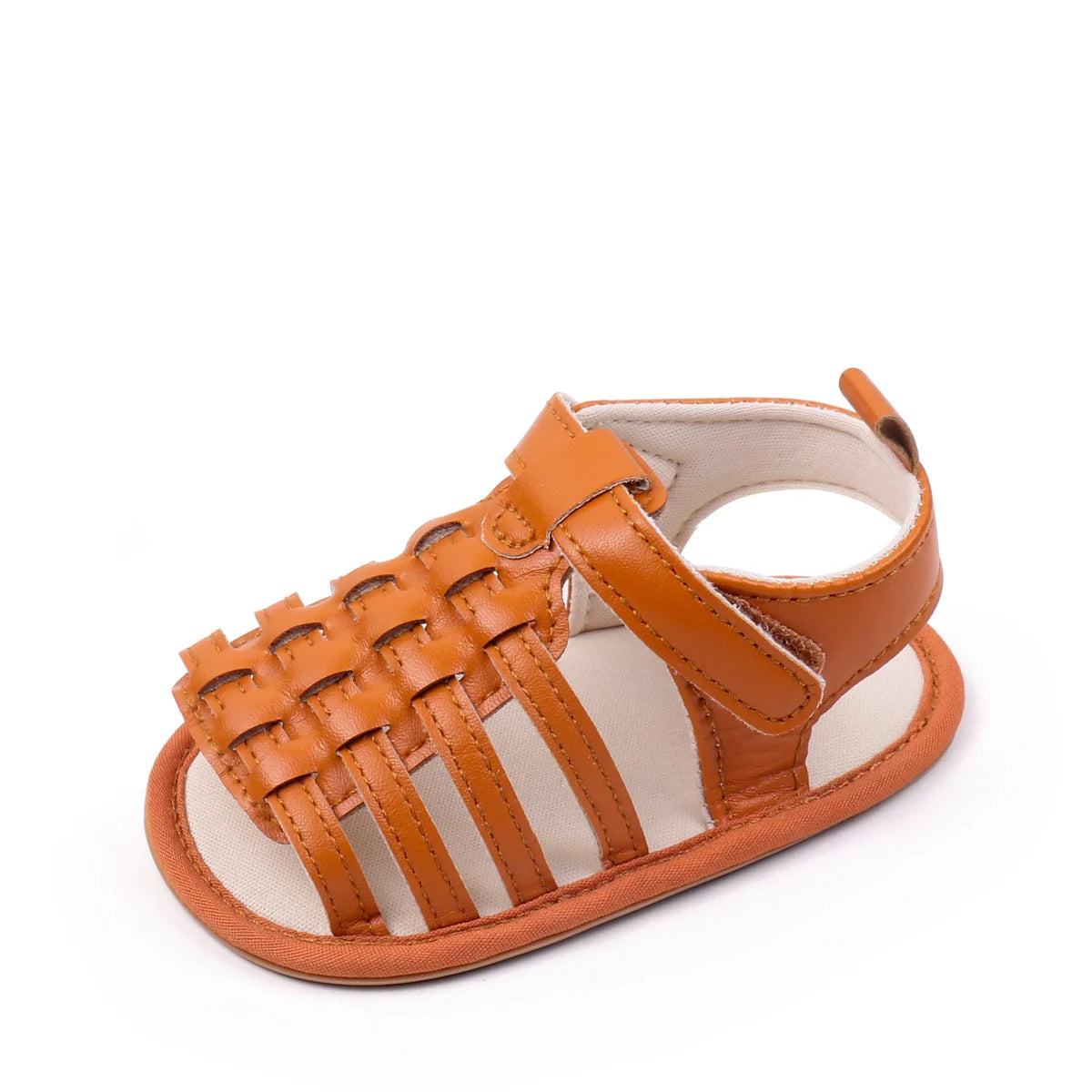 New Baby Sandals For 0-2 Years Old Boys And Girls Leather Surface And Rubber Sole Anti-slip Shoes Baby Indoor Walking Shoes