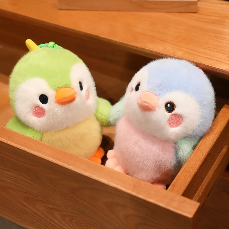 Wholesale 16cm Fluffy Pretty Bird Doll Cartoon Kawaii Pet Plush Toy Lifelike Little Pendants Car Bags Decor Keychain Kid Gift