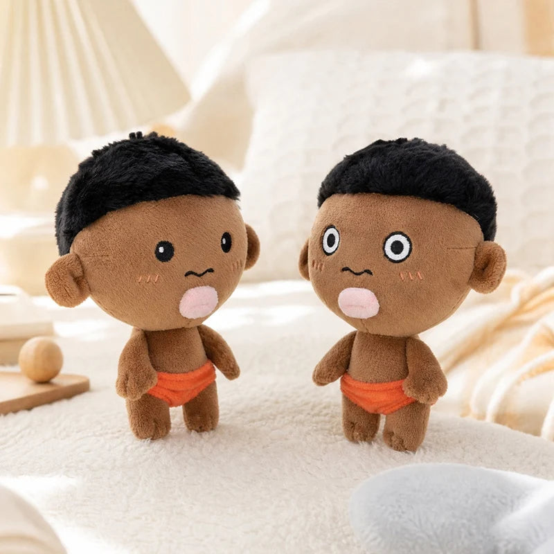 Net Red Black Pendant Keychain 15cm Natasha Black Plush Doll Black Man Decompression Squeeze Ball Plush Doll Boy Girl Gift