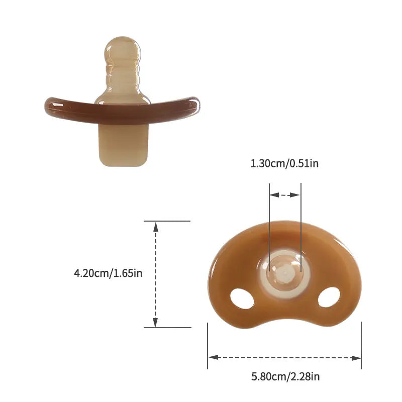 Baby Silicone Pacifiers Flat Nighttime Round day Soft Breathable Frosted Brown Transparent Soother 100% BPA Free Safe Silicone