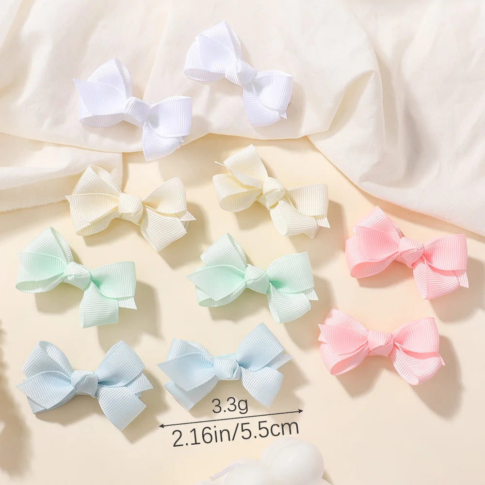 16pcs/Set Handmade Cute Colorful Ribbon Hair Bows Clips for Baby Girls Hairpin Barrettes Headwear Hair Accessories