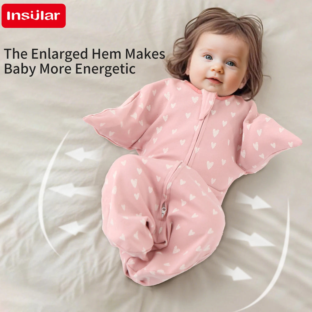INSULAR Infant Hugging Blanket Comfortable Baby Soft Sleeping Bag Surrender Type Newborn Sleep Sack Anti-startle All Cotton 0-1Y