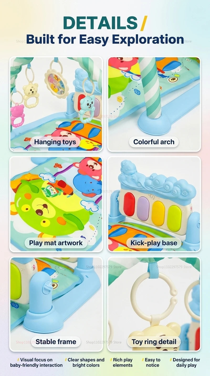 Baby Play Gym Piano Mat Newborns Toddlers 0-36 Months Crawling Musical Activity Toys Early Education Infant Sensory Development