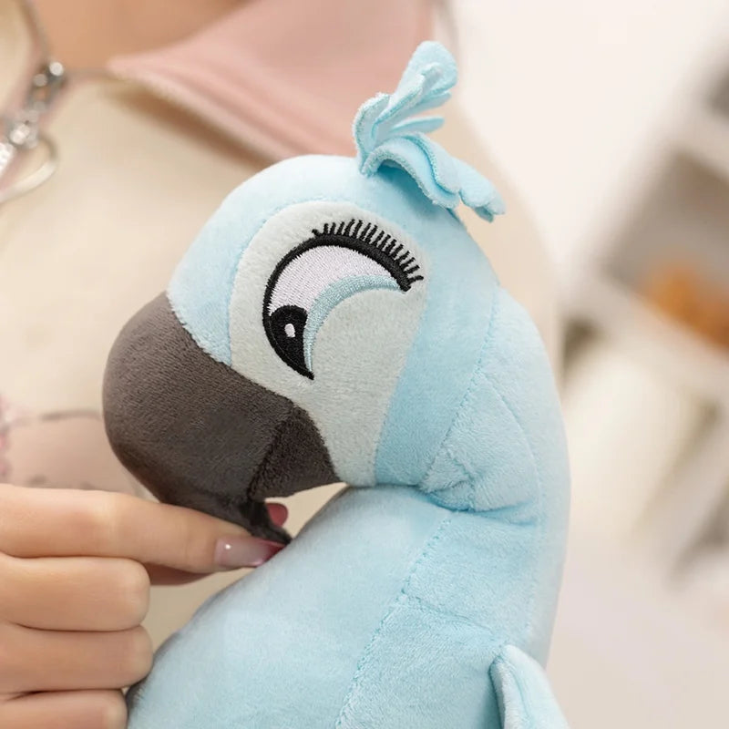 2026 High Quality 1pc 35cm Cartoon Blue Parrot Plush Toy Blu & Jewel Bird Doll Soft Stuffed Animal Cute Christmas Gift For Kids