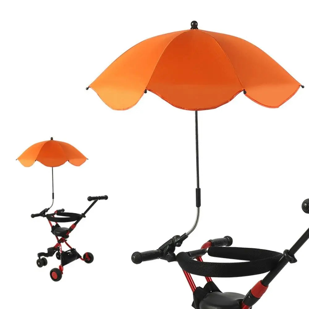 360° Baby Stroller Folding Umbrella UV Sun Rain Protection Sunshade Baby Pram Parasol Adjustable Outdoor Pushchair Canopy