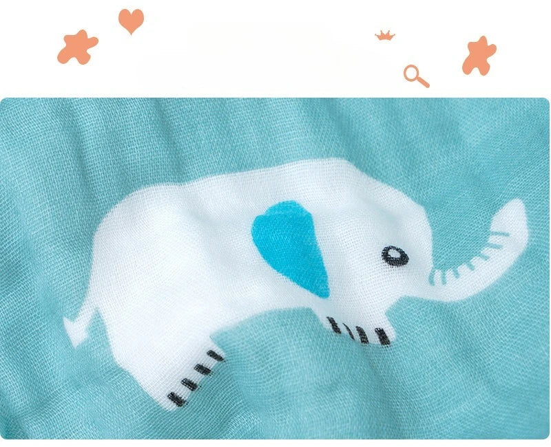 Hot New 6-Layer High-Density Cotton Muslin Baby Face Towel Cartoon Design Burp Cloth Class A Infant Washcloth Baby Accessories
