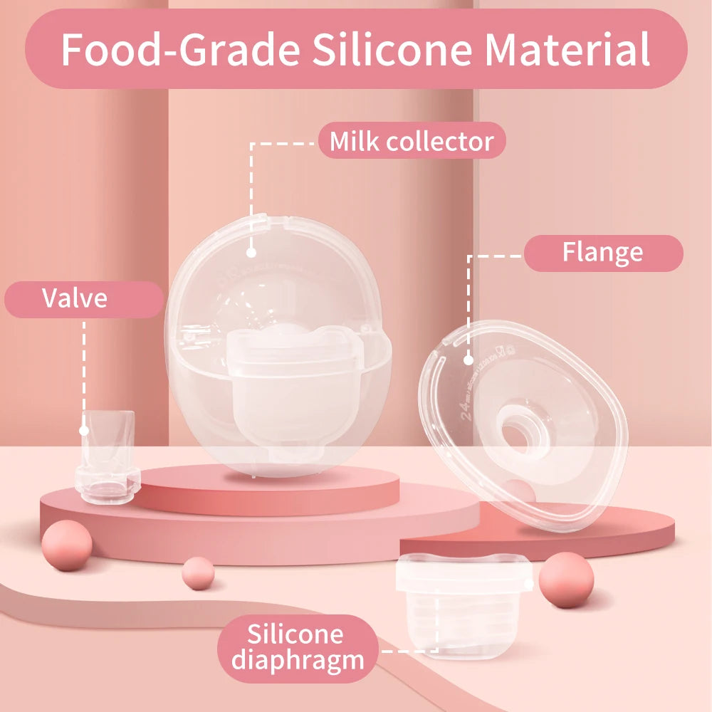 Wearable Breast Pump Parts Compatible with S18 S21 Pump, Milk Collector Cup, Flange Duckbill Valve, Silicone Diaphragm