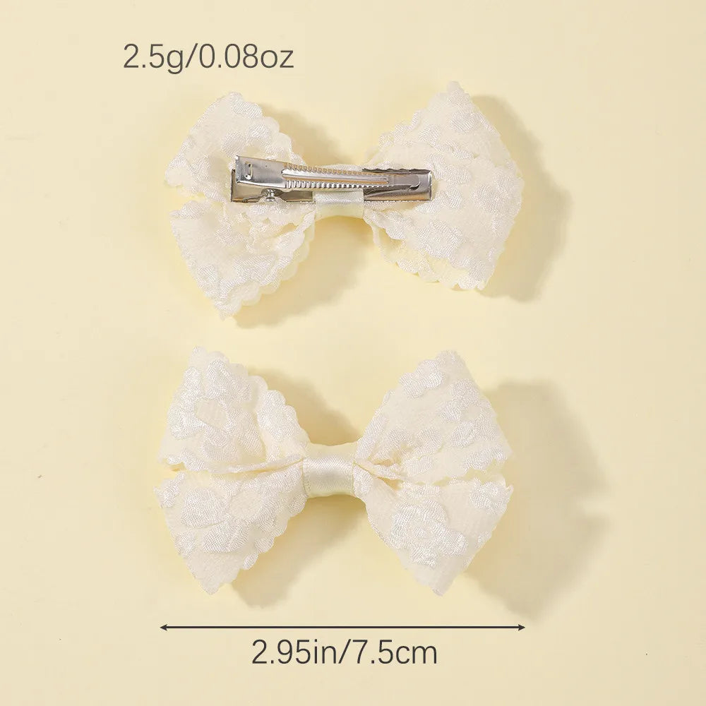 2pcs/set Hair Clips for Girl Delicate Lace Bows Headwear Hairpins Lovely Kids Children Baby Hair Accessories