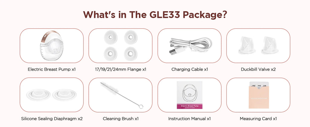 2pcs Hands Free Electric Breast Pump, Pain-Free, BPA-Free, Quick Installation 3 Modes and 12 Levels with 17/19/21/24 mm Flanges