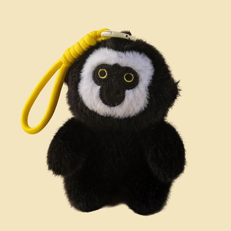 Golden Monkey Plush Toy Keychain Holder White-Faced Saki Pendant Soft Dolls Fun Accessory To Bag Functional Plushie Keyring Gift