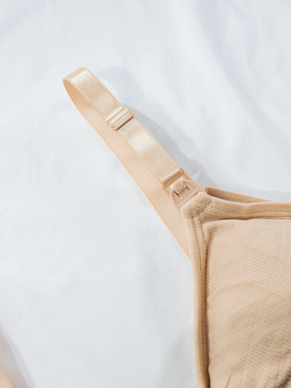 Single Piece Solid Color Front-Opening Buckle-Free Nursing Bra