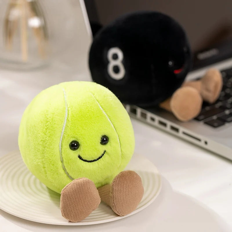 Cute Soft Stuffed Plush Toy - Basketball Football Tennis Baseball Billiards - Cute Pillow Players Souvenir Birthday Gift