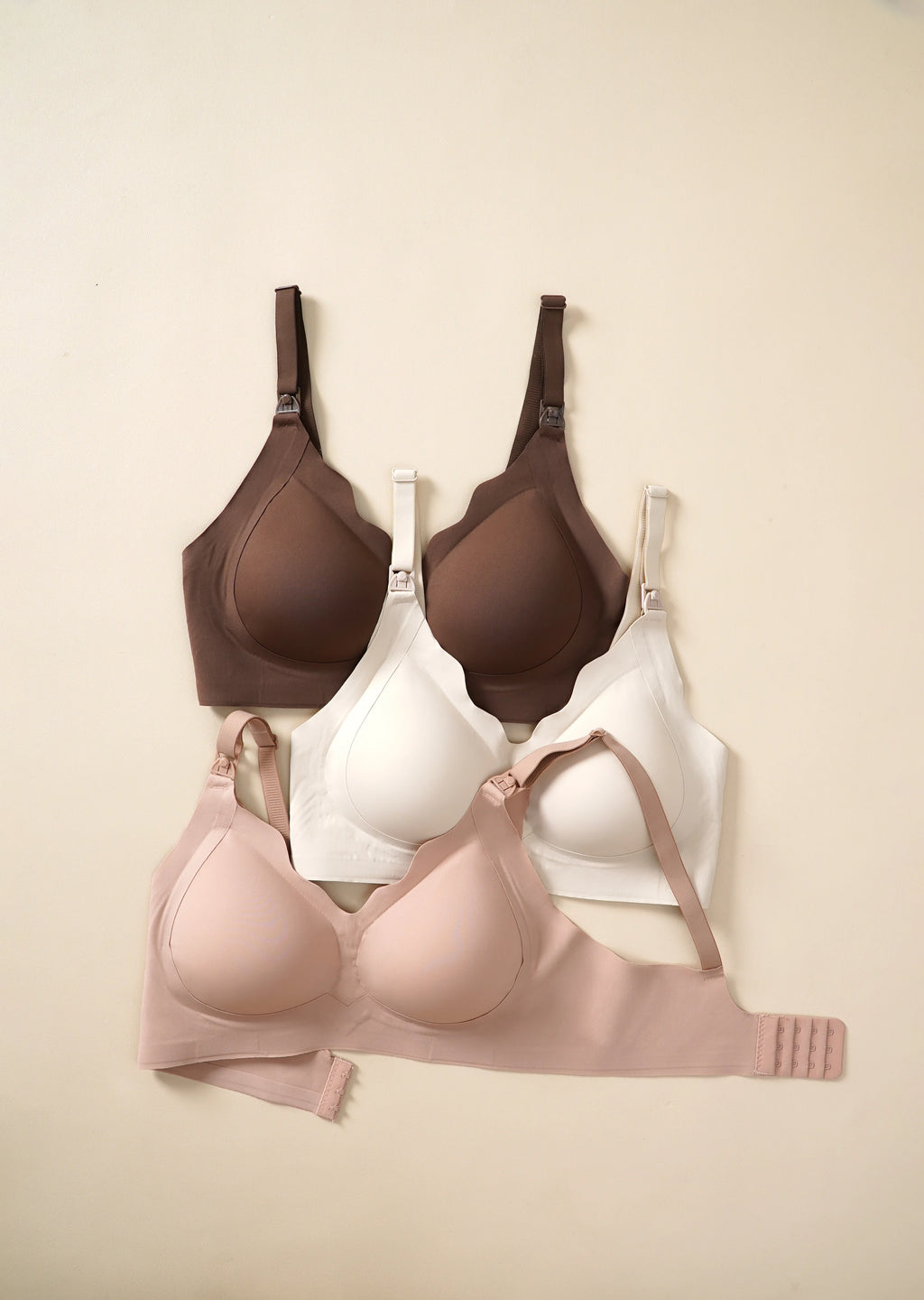 3 Pcs New Style Nursing Bra With a Chest Opening And Comfortable Button Closure, Suitable For Breastfeeding During Pregnancy