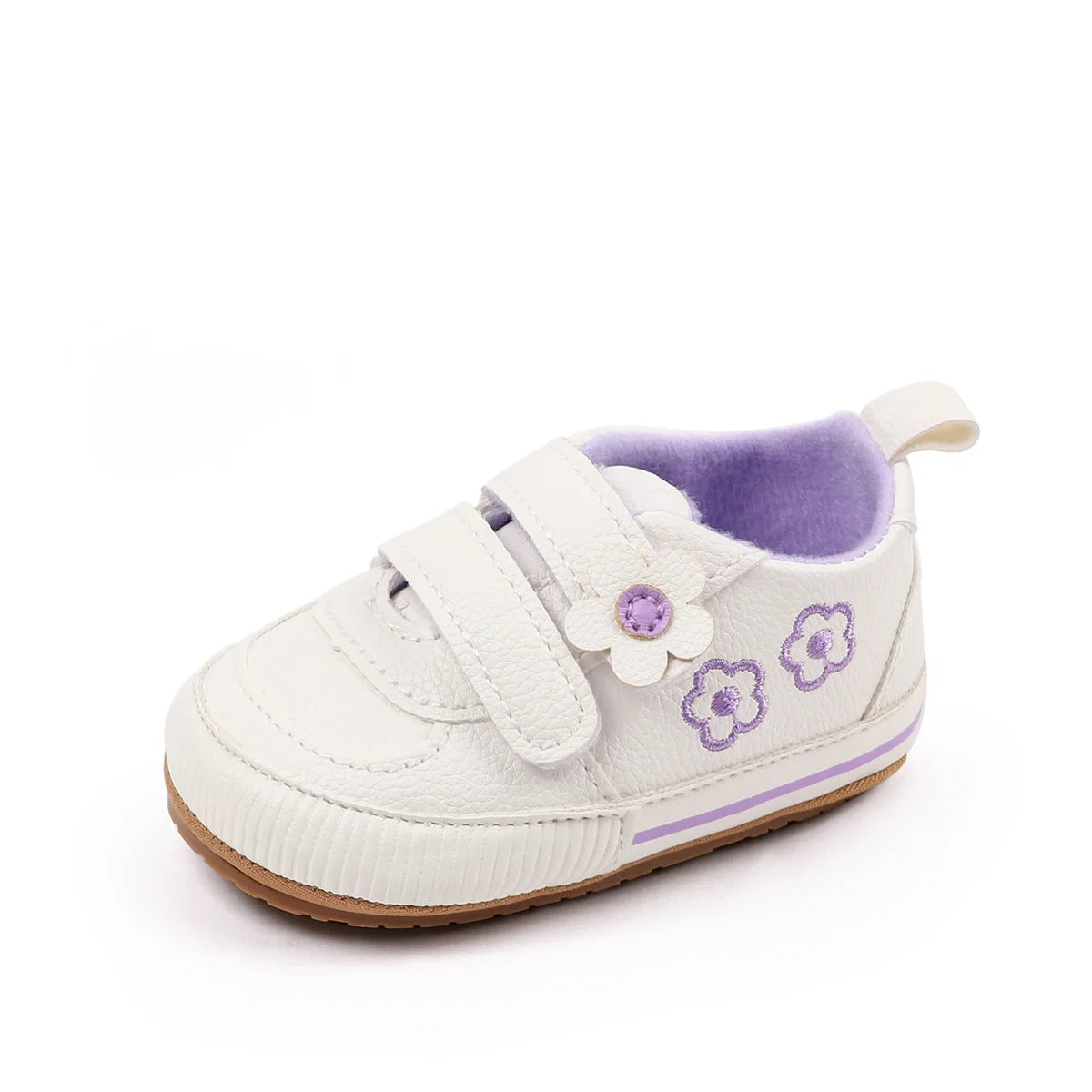 Spring and Autumn New Style Boys' and Girls' Baby Shoes Flower Pattern PU Casual Shoes 0-1 Years Old Learning Walkers Shoes