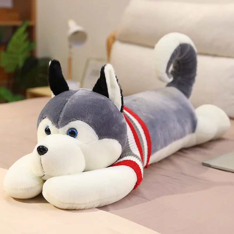 Hot New Huggable Giant Dog Plush Toy Soft Stuffed Husky Long Pillow Cartoon Animal Doll Sleeping Cushion Home Decor Kids Gift