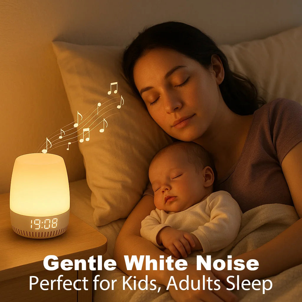 White Noise Machine for Sleeping with Night Light, Portable Sleep Sound Machine, 19 Soothing Sounds for Home Travel Relaxation
