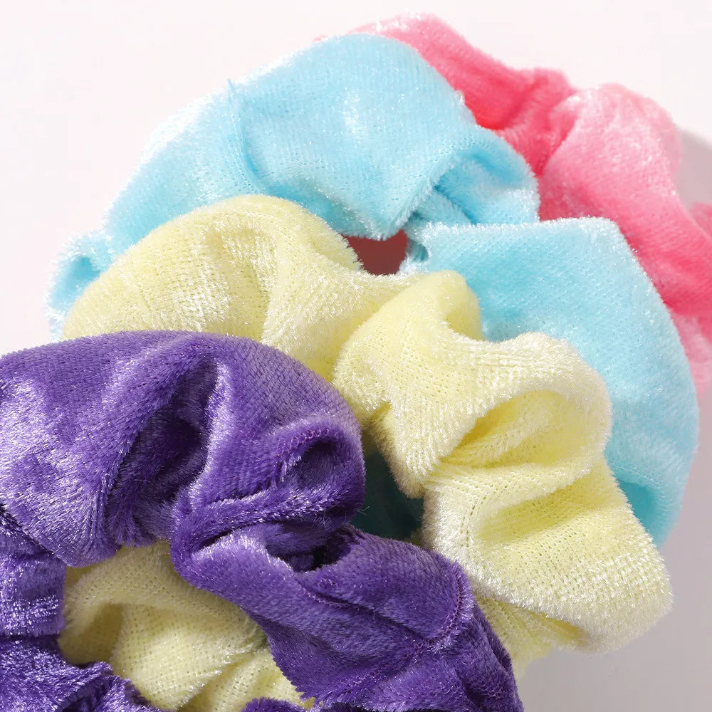 16pcs/set Velvet Round Frame Flexible Hair Ring for Girl Hair Holder Horsetail Head Rope Rubber Strapping Hair Accessories Gifts