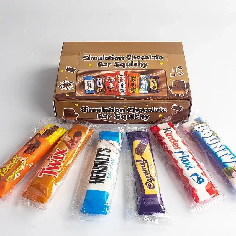 1/8PCS Simulation Chocolate Butter Sticks Squishy Toys Slow Rebound Soft Squeeze Toys Stress Relief Sensory Toys Party Favors