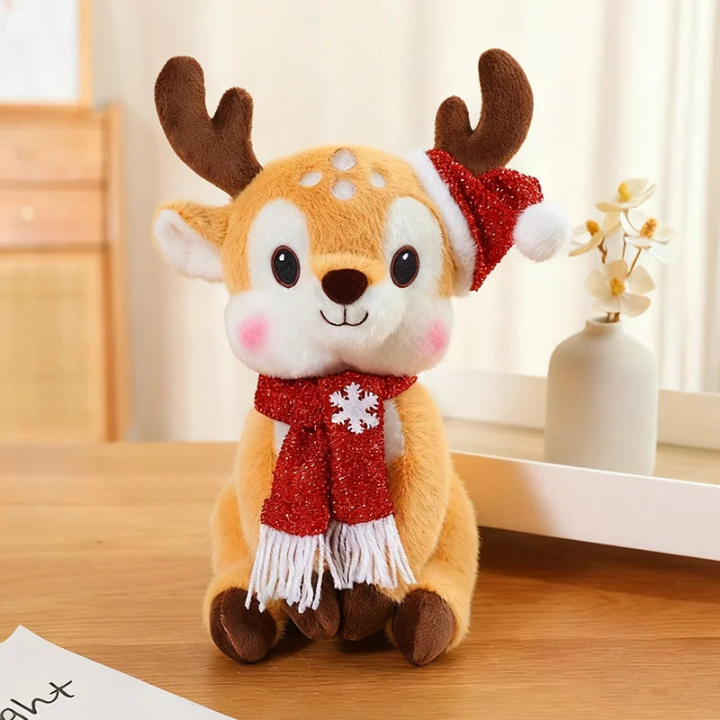Latest Christmas Scarf, Deer Doll Pillow, Kawaii Stuffed Plush Toy Doll, Cartoon Anime, Cute Children's Birthday Gift, Fun Doll