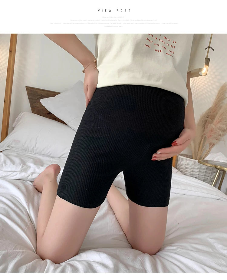Pregnant Women Summer Pants Comfortable Cotton Trousers Letters Embroidery Pregnancy Short Leggings Slim Stripe Maternity Shorts