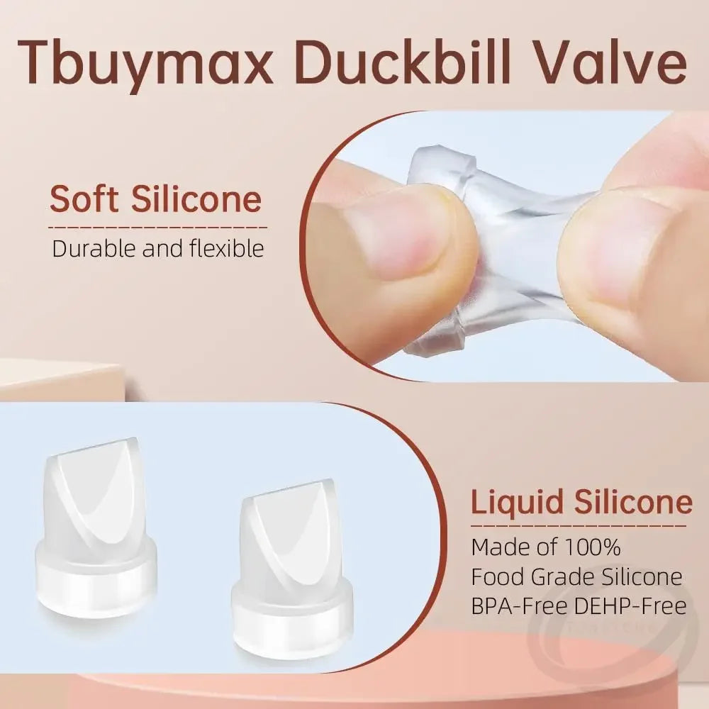 8-Pcs Duckbill Valves and 4-Pcs Silicone Diaphragm Set Compatible with Momcozy M5 Electric Breast Pump-Replacement Accessories