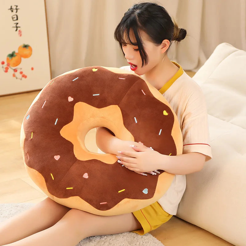 Decoration Donut Plush Pillow Like Real Fantastic Ring Shaped Food Plush Soft Creative Seat Cushion Head Pillow Christmas Gift