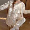 2025 Autumn Nursing Pajamas Korean Cotton Sexy 3pcs/set Maternity Sleepwear Postpartum Breastfeeding Pregnancy Nightwear