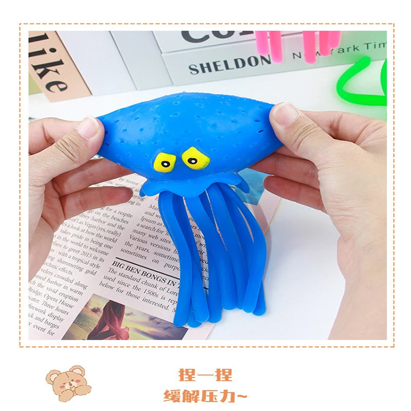 1/6pcs Water Playing Octopus Pinching and Playing Baby Bathing Anti Stress Squishy Fidget Toy Novelty Toy Party Favors
