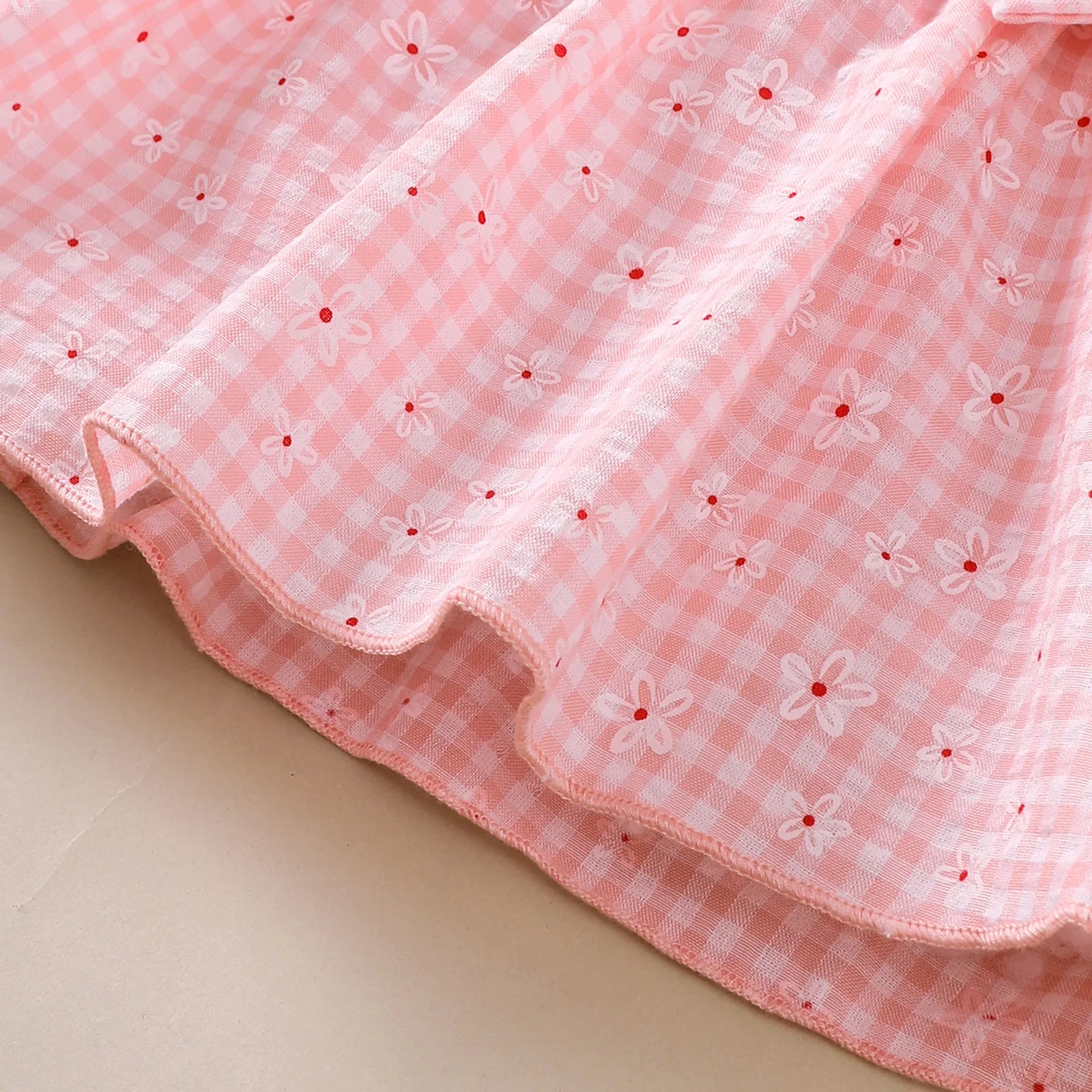 Baby girl Sweet Dress Round Neck Small Floral plaid Long sleeved Dress suitable for 0-18 Months Cute Baby girl Autumn Dress